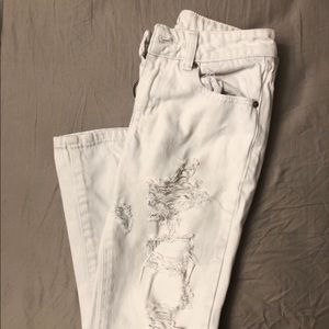 Garage Distressed Ankle Skinny Jeans